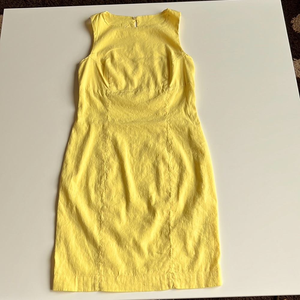 PALLADIUM MODA Yellow Linen and cotton dress by italian design 120%lino